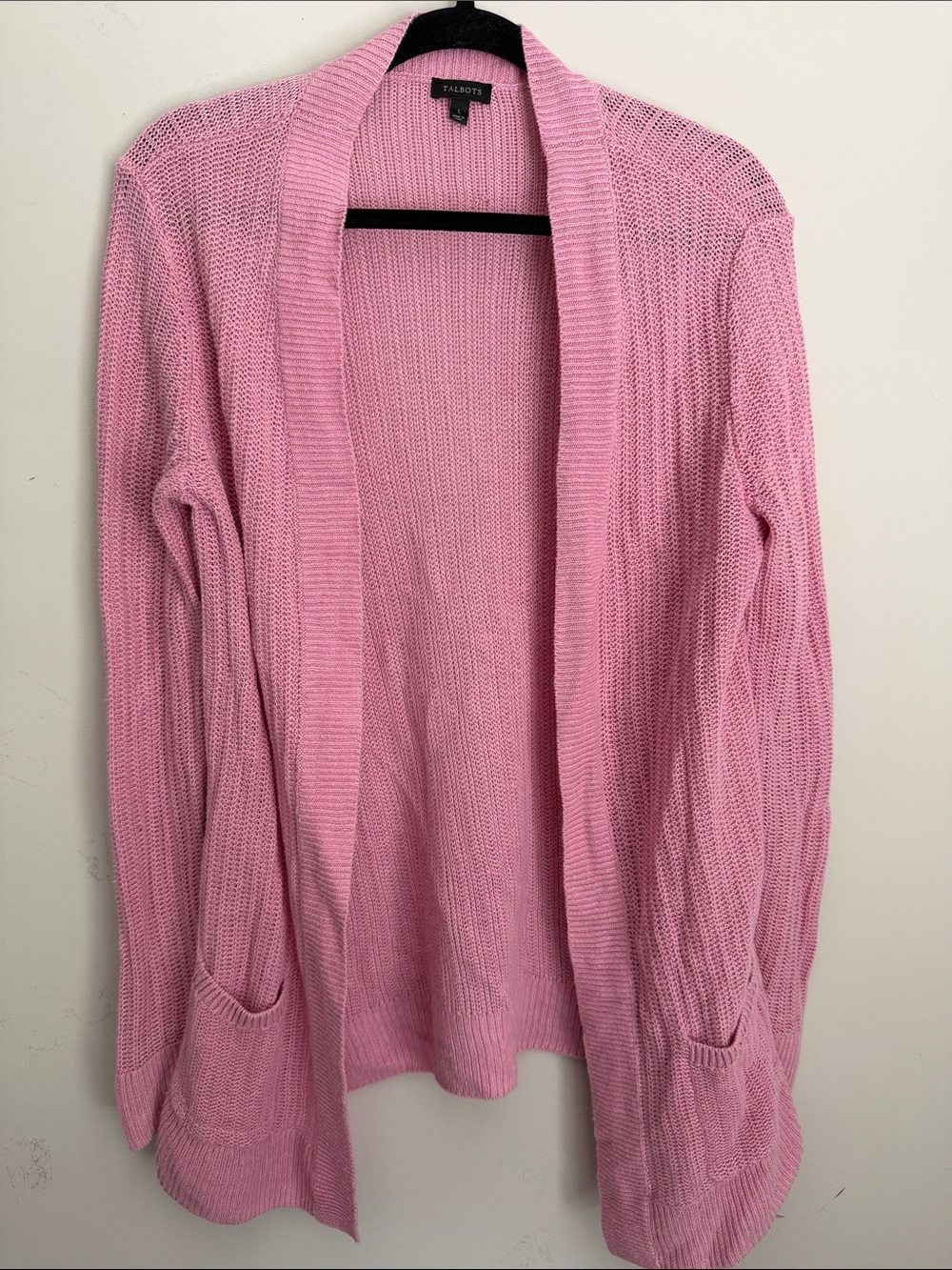 Talbot’s 100% Linen Long Line Open Cardigan pockets Large
